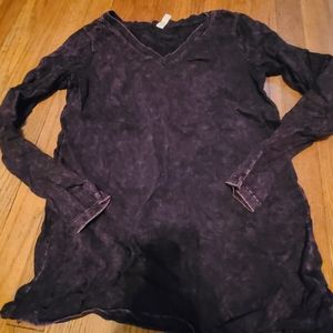 Deep purple acid wash long sleeve shirt